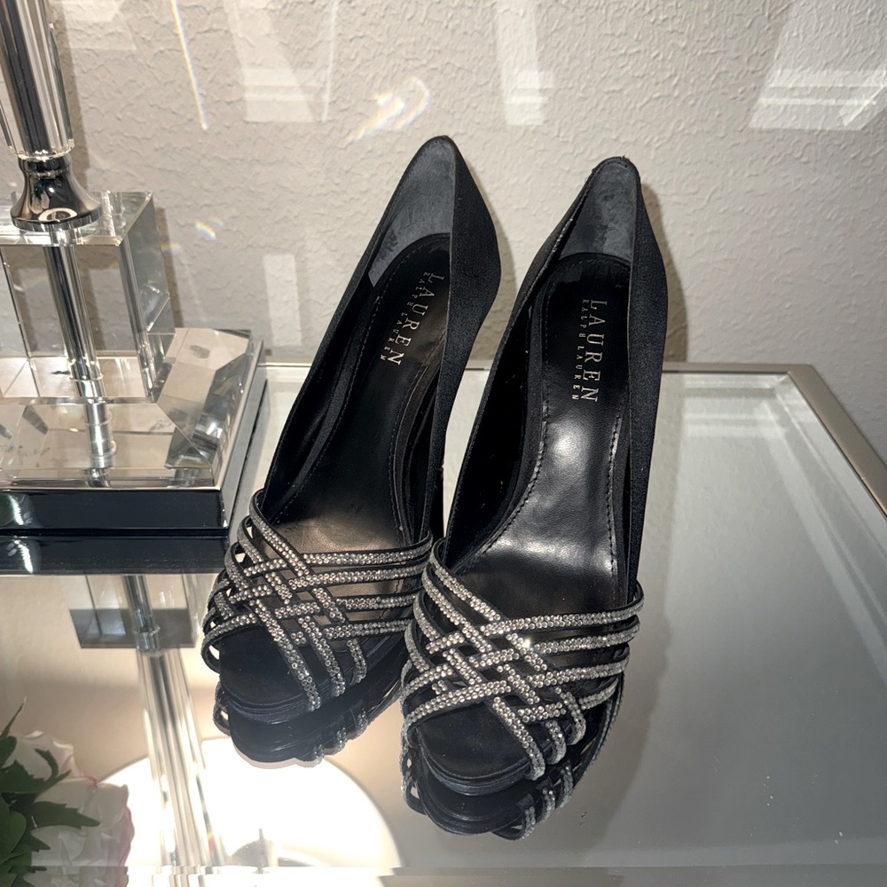 Rugby Ralph Lauren Black and Silver Strappy Heels
